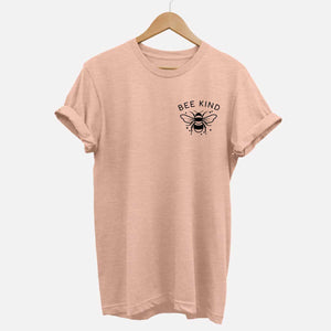 Bee Kind Ethical Vegan T-Shirt (Unisex)-Vegan Apparel, Vegan Clothing, Vegan T Shirt, BC3001-Vegan Outfitters-X-Small-Peach-Vegan Outfitters