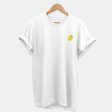 Load image into Gallery viewer, Embroidered Lemon T-Shirt (Unisex)-Vegan Apparel, Vegan Clothing, Vegan T Shirt, BC3001-Vegan Outfitters-X-Small-White-Vegan Outfitters