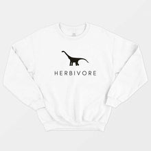 Load image into Gallery viewer, Herbivore Dinosaur Ethical Vegan Sweatshirt (Unisex)-Vegan Apparel, Vegan Clothing, Vegan Sweatshirt, JH030-Vegan Outfitters-X-Small-White-Vegan Outfitters