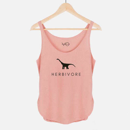 Herbivore Dinosaur Women's Festival Tank-Vegan Apparel, Vegan Clothing, Vegan Tank Top, NL5033-Vegan Outfitters-X-Small-Pink Salt-Vegan Outfitters