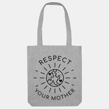 Load image into Gallery viewer, Respect Your Mother Woven Tote Bag, Vegan Gift-Vegan Apparel, Vegan Accessories, Vegan Gift, Vegan Tote Bag-Vegan Outfitters-Heather Grey-Vegan Outfitters