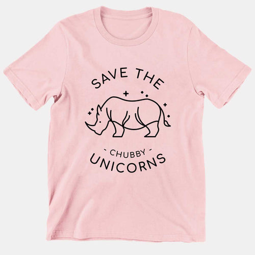 Save The Chubby Unicorn Kids T-Shirt (Unisex)-Vegan Apparel, Vegan Clothing, Vegan Kids Shirt, Mini Creator-Vegan Outfitters-3-4 Years-Pastel Pink-Vegan Outfitters