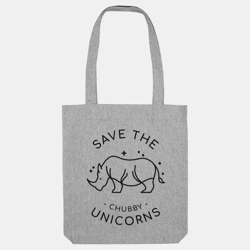 Save The Chubby Unicorns Woven Tote Bag, Vegan Gift-Vegan Apparel, Vegan Accessories, Vegan Gift, Vegan Tote Bag-Vegan Outfitters-Heather Grey-Vegan Outfitters