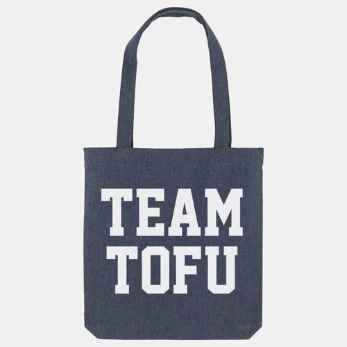 Team Tofu Woven Tote Bag, Vegan Gift-Vegan Apparel, Vegan Accessories, Vegan Gift, Vegan Tote Bag-Vegan Outfitters-Midnight-Vegan Outfitters