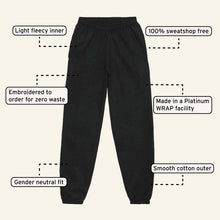 Load image into Gallery viewer, Tiny Embroidered Bumble Bee Ethical Vegan Joggers (Unisex)