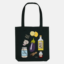 Load image into Gallery viewer, Baba Ganoush Ingredients Tote Bag, Vegan Gift