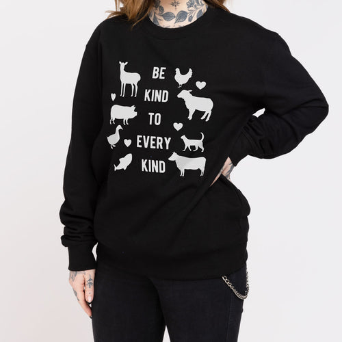 Be Kind To Every Kind Ethisches veganes Sweatshirt (Unisex)