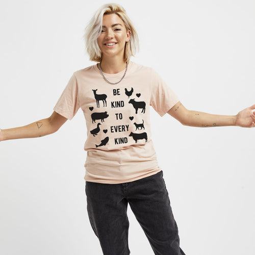 Sei freundlich zu jeder Art Ethisches veganes T-Shirt (Unisex)