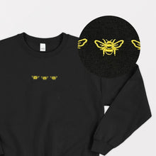 Charger l&#39;image dans la galerie, Sweat-shirt végétalien éthique brodé Bumble Bees (Unisexe)