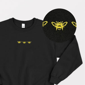 Sweat-shirt végétalien éthique brodé Bumble Bees (Unisexe)