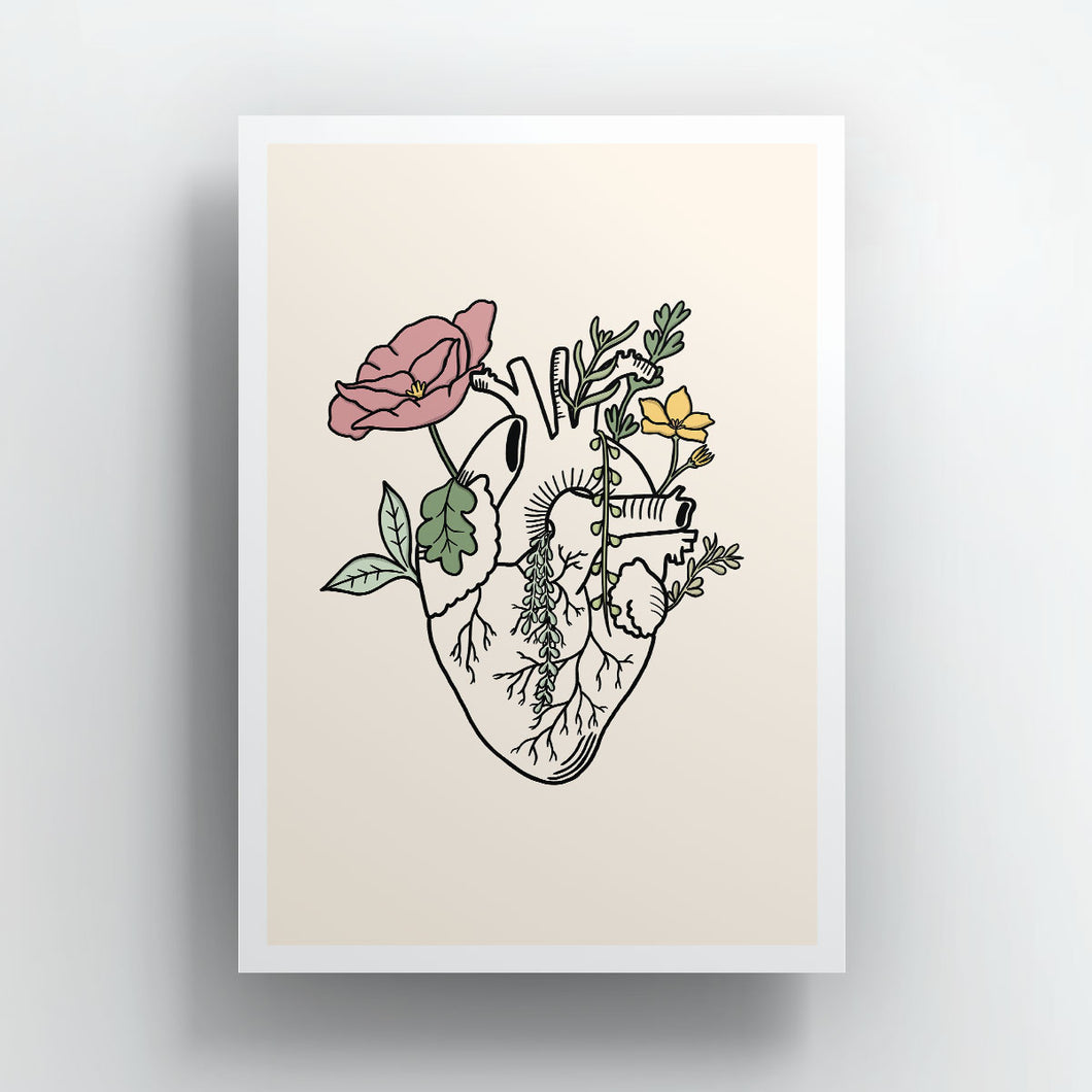 Botanatomy Heart Art Print