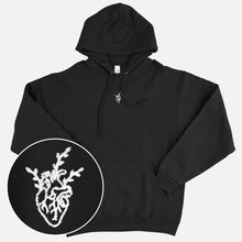 Load image into Gallery viewer, Botanatomy Heart Embroidered Ethical Vegan Hoodie (Unisex)