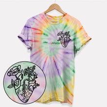 Load image into Gallery viewer, Botanatomy Heart Tie Dye T-Shirt (Unisex)