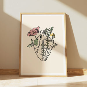 Botanatomy Heart Art Print