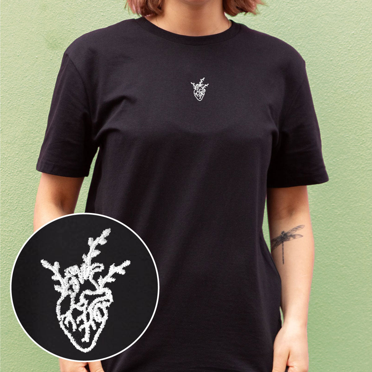 Heart Embroidered T-shirt