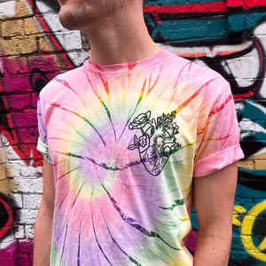 Botanatomy Heart Tie Dye T-Shirt (Unisex)