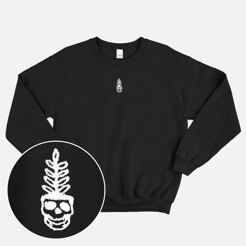 Botanatomy Skull Embroidered Ethical Vegan Sweatshirt (Unisex)