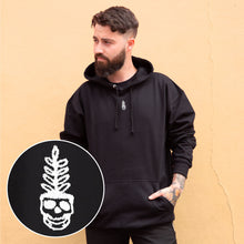 Load image into Gallery viewer, Botanatomy Skull Embroidered Ethical Vegan Hoodie (Unisex)