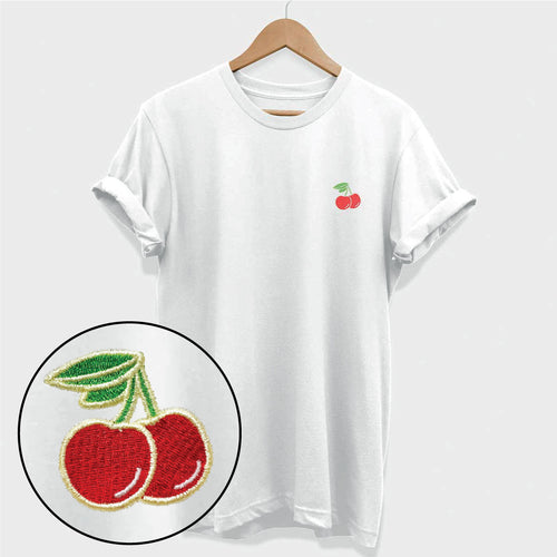Besticktes Kirsch-T-Shirt (Unisex)