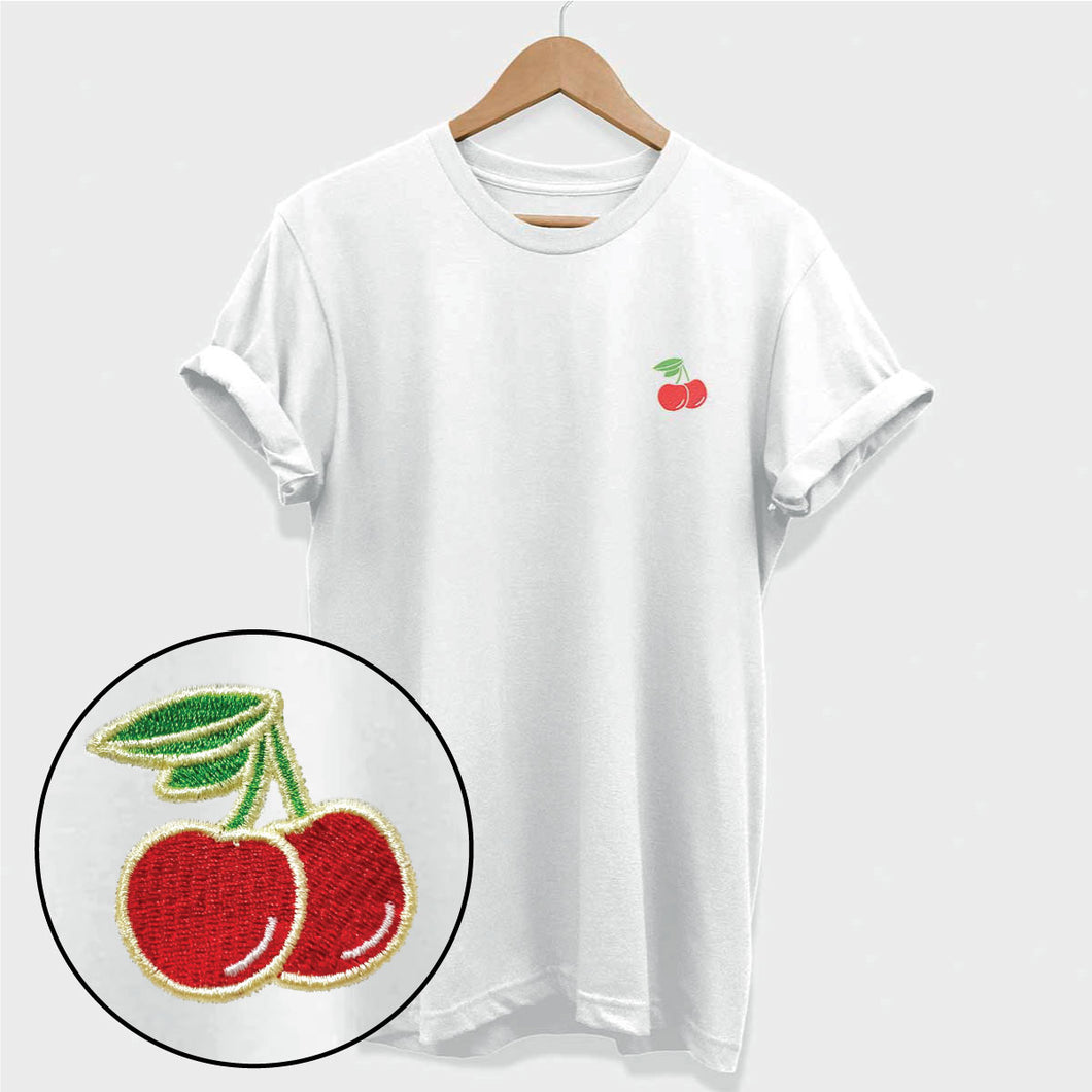 Embroidered Cherry T-Shirt (Unisex)