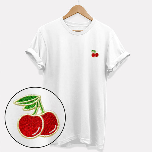 Besticktes Kirsch-T-Shirt (Unisex)