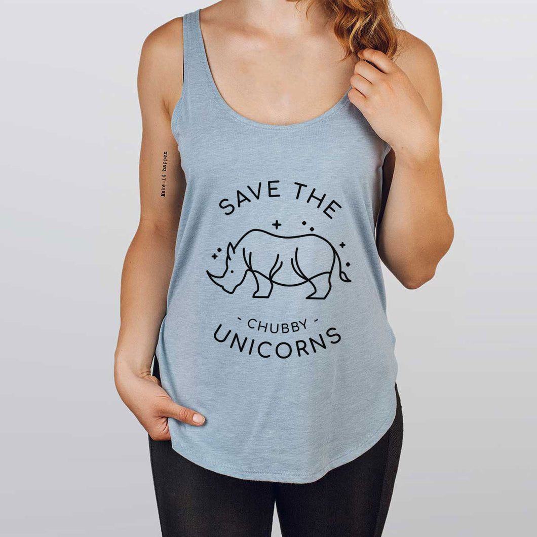 Save The Chubby Unicorns Débardeur de festival pour femmes