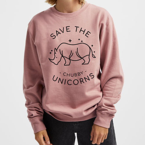 Sweat-shirt végétalien éthique Save The Chubby Unicorns (Unisexe)