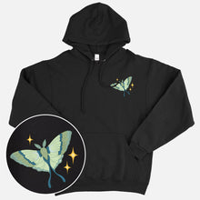 Laden Sie das Bild in den Galerie-Viewer, Dark Forest Luna Moth Hoodie (Unisex)