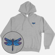 Load image into Gallery viewer, Dragonfly Embroidered Ethical Vegan Hoodie (Unisex)