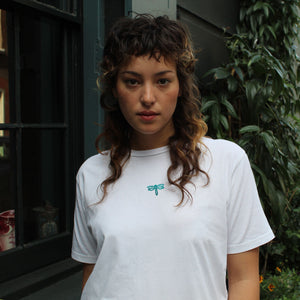 Tiny Dragonfly Embroidered Ethical Vegan T-Shirt (Unisex)