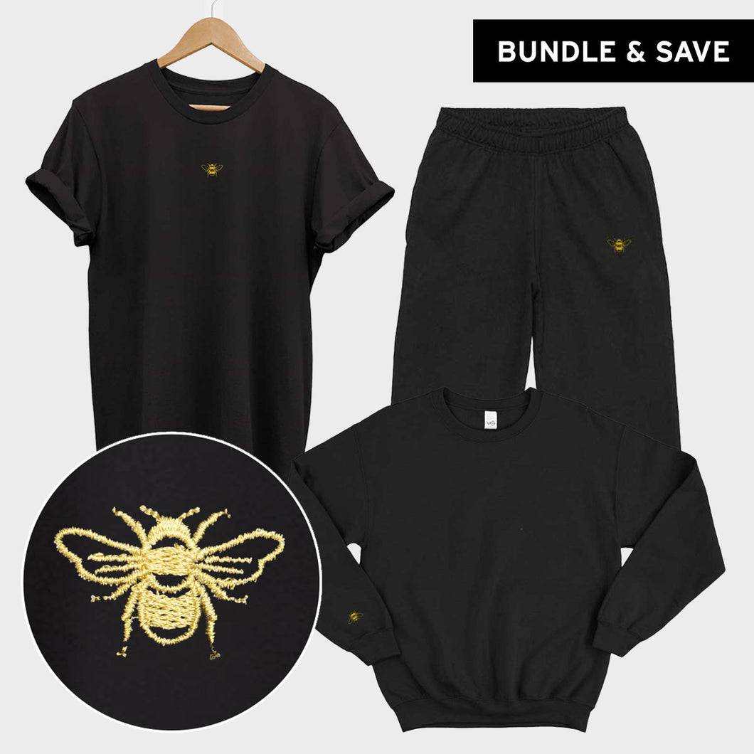 Tiny Embroidered Bee Bundle