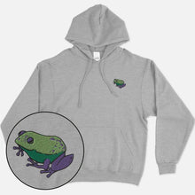 Load image into Gallery viewer, Frog Embroidered Ethical Vegan Hoodie (Unisex)
