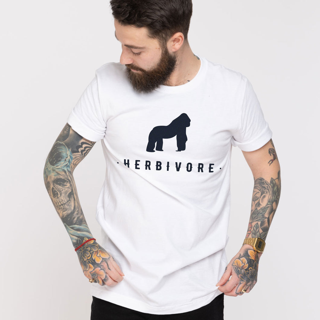 T-shirt végétalien éthique gorille herbivore (unisexe)