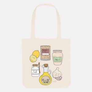 Hummus Ingredients Tote Bag, Vegan Gift