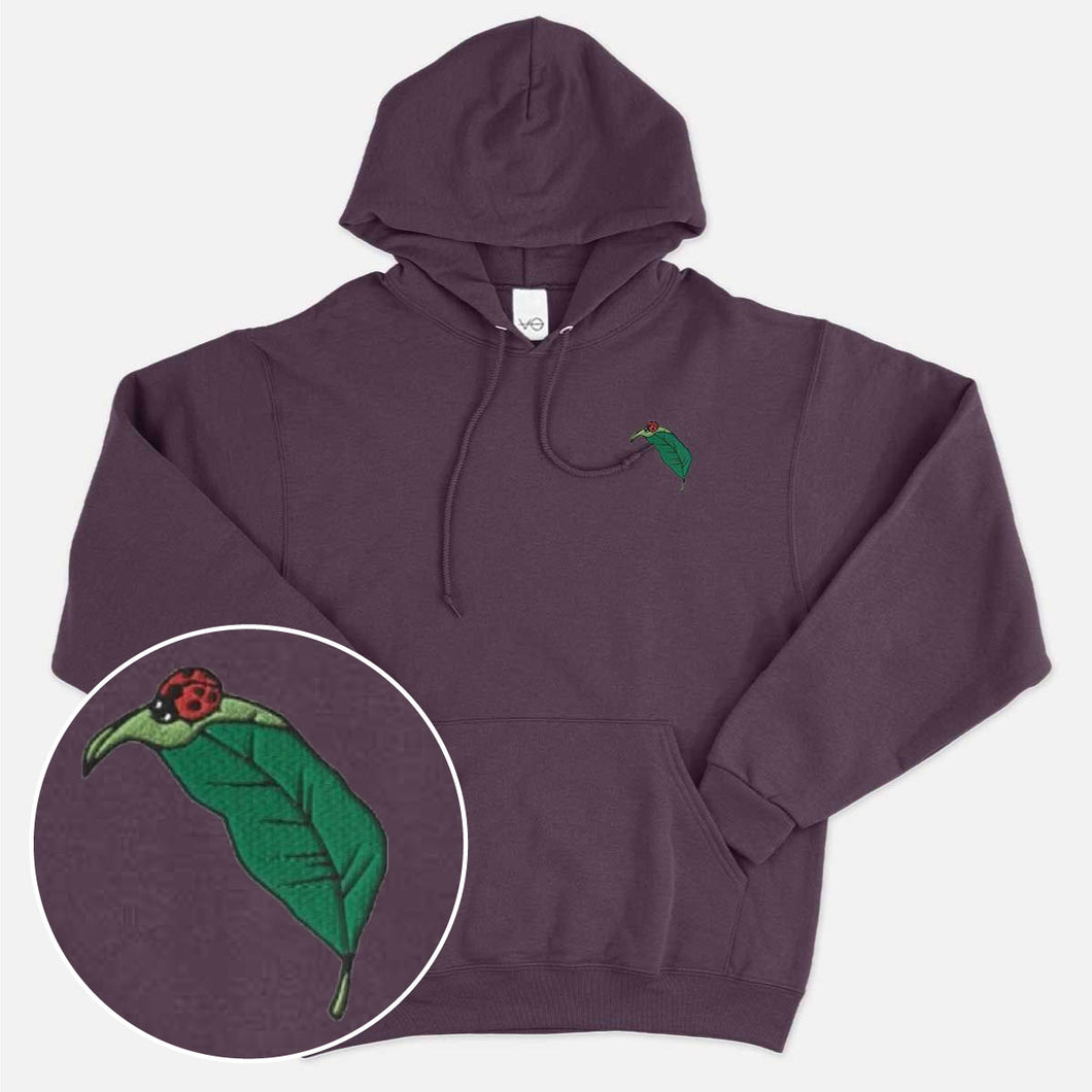 Ethischer veganer Hoodie mit Marienkäfer-Stickerei (Unisex)