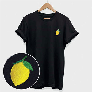 Embroidered Lemon T-Shirt (Unisex)