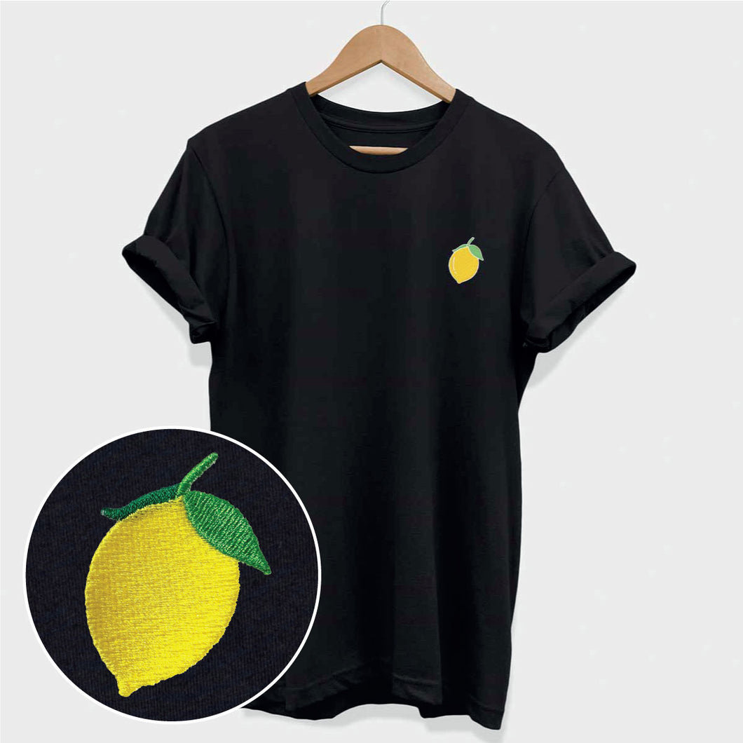 T-shirt brodé citron (unisexe)