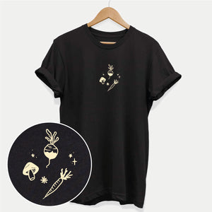 Mystisches Gemüsegekritzel-T-Shirt (Unisex)