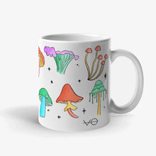 Load image into Gallery viewer, Neon Pastel Mushrooms Mug, Vegan Gift