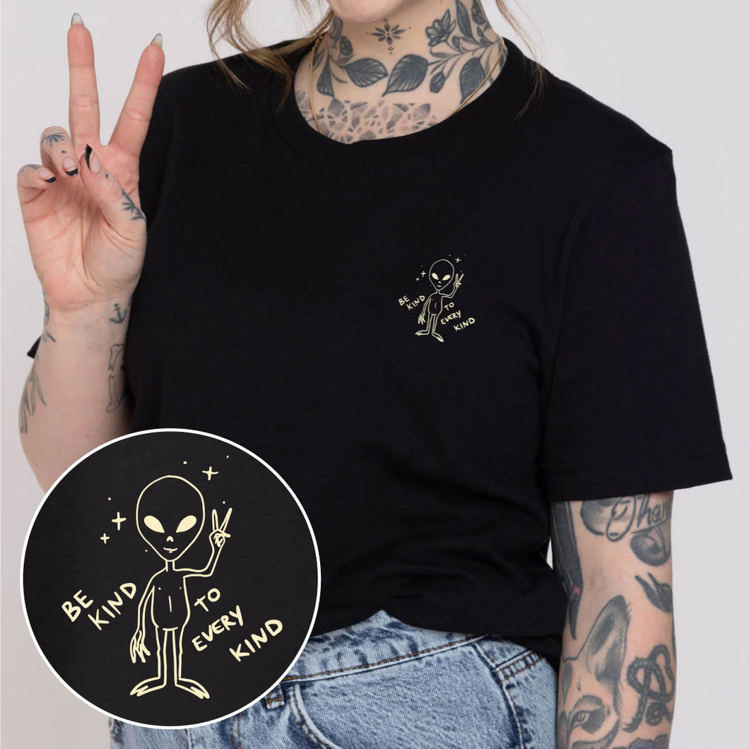 Peace Alien Doodle T-Shirt (Unisex)