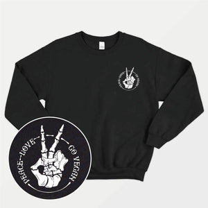 Peace, Love, Go Vegan Ethical Vegan Sweatshirt (Unisexe)