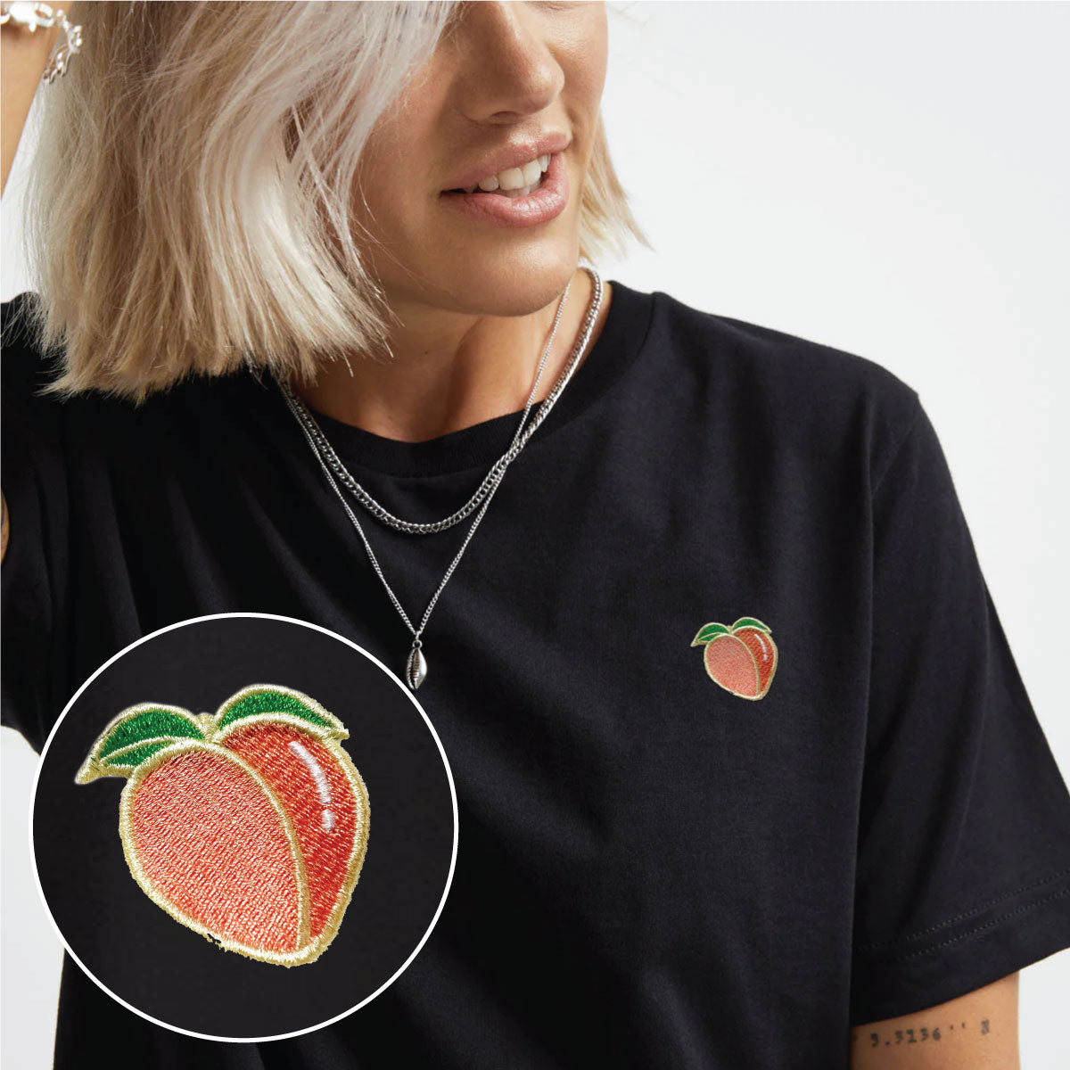 Peach Embroidered T-Shirt (Unisex) – Vegan Outfitters