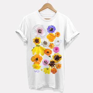 T-shirt de fleurs sauvages pressées (unisexe)
