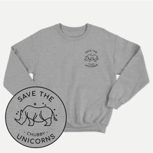 Laden Sie das Bild in den Galerie-Viewer, Save The Chubby Unicorns Corner Ethisches veganes Sweatshirt (Unisex)
