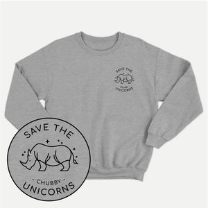 Save The Chubby Unicorns Corner Ethisches veganes Sweatshirt (Unisex)