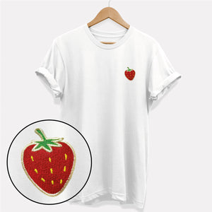 T-shirt brodé aux fraises (unisexe)