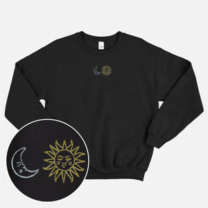 Sun And Moon Embroidered Ethical Vegan Sweatshirt (Unisex)