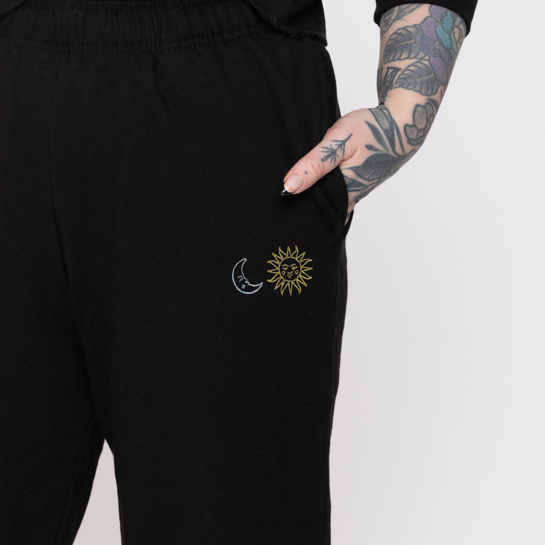 Sun And Moon Embroidered Joggers (Unisex)