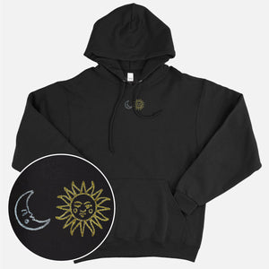 Sun and Moon Embroidered Ethical Vegan Hoodie (Unisex)