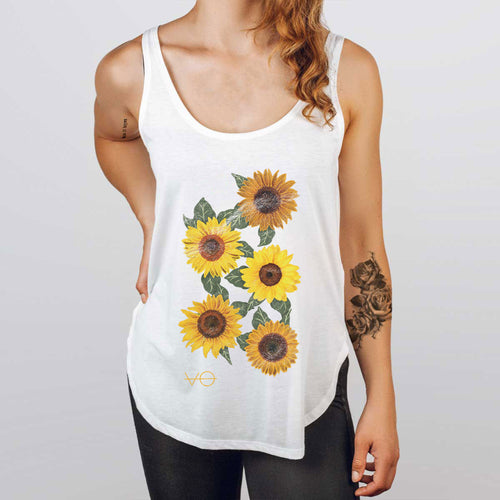 EHQJNJ Tank Tops for Women 2024 Built in Bra Plus Size Womens Sunflower  Print O-Neck Blouse Vest Fashion Tank Top Cropped Tank Tops for Women  Graphic Womens Camisoles Loose Fit 